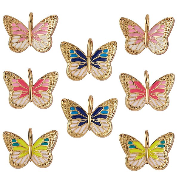 PandaHall 8Pcs 4 Colors Brass Enamel Pendants, Real 18K Gold Plated, Long-Lasting Plated, Butterfly, Mixed Color, 16.5x22x5mm, Hole: 5x3mm..., Multicolor
PandaHall 8Pcs 4 Colors Brass Enamel Pendants, Real 18K Gold Plated, Long-Lasting Plated, Butterfly, Mixed Color, 16.5x22x5mm, Hole: 5x3mm..., Multicolor