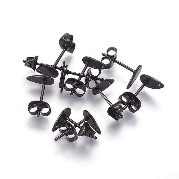 PandaHall 304 Stainless Steel Stud Earring Findings, with Flat Plate, Teardrop, Electrophoresis Black, 8x5x0.7mm, Hole: 1mm, Pin: 0.8mm 304...
PandaHall 304 Stainless Steel Stud Earring Findings, with Flat Plate, Teardrop, Electrophoresis Black, 8x5x0.7mm, Hole: 1mm, Pin: 0.8mm 304...