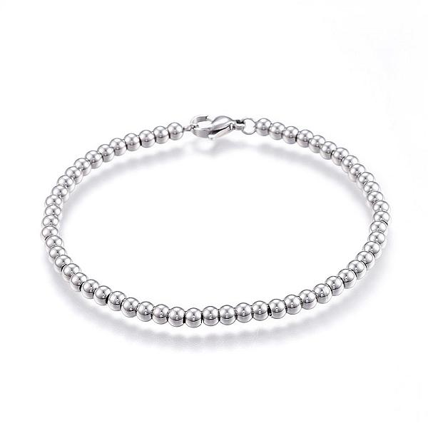 PandaHall 304 Stainless Steel Beaded Bracelets, with Lobster Clasp, Stainless Steel Color, 7-5/8 inch(195mm)x4mm 304 Stainless Steel
PandaHall 304 Stainless Steel Beaded Bracelets, with Lobster Clasp, Stainless Steel Color, 7-5/8 inch(195mm)x4mm 304 Stainless Steel