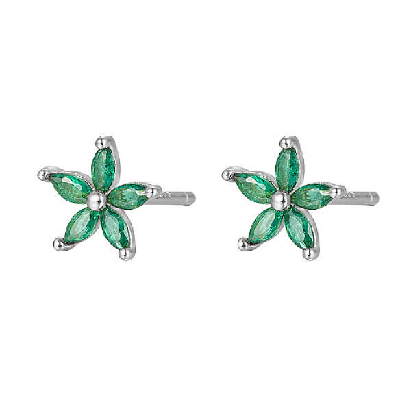 PandaHall Cubic Zirconia Flower Stud Earrings, Silver 925 Sterling Silver Post Earrings, Medium Sea Green, 7.2mm Cubic Zirconia Flower
PandaHall Cubic Zirconia Flower Stud Earrings, Silver 925 Sterling Silver Post Earrings, Medium Sea Green, 7.2mm Cubic Zirconia Flower