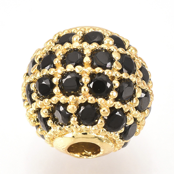 PandaHall Brass Micro Pave Cubic Zirconia Beads, Round, Black, Golden, 10mm Brass+Cubic Zirconia Round Black
PandaHall Brass Micro Pave Cubic Zirconia Beads, Round, Black, Golden, 10mm Brass+Cubic Zirconia Round Black