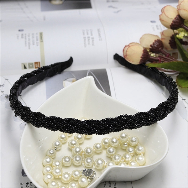 PandaHall Plastic Pearl Beaded Hair Bands, Fine Headband, Fashionable Hair Accessories, Black, 140x125mm Plastic Black
PandaHall Plastic Pearl Beaded Hair Bands, Fine Headband, Fashionable Hair Accessories, Black, 140x125mm Plastic Black