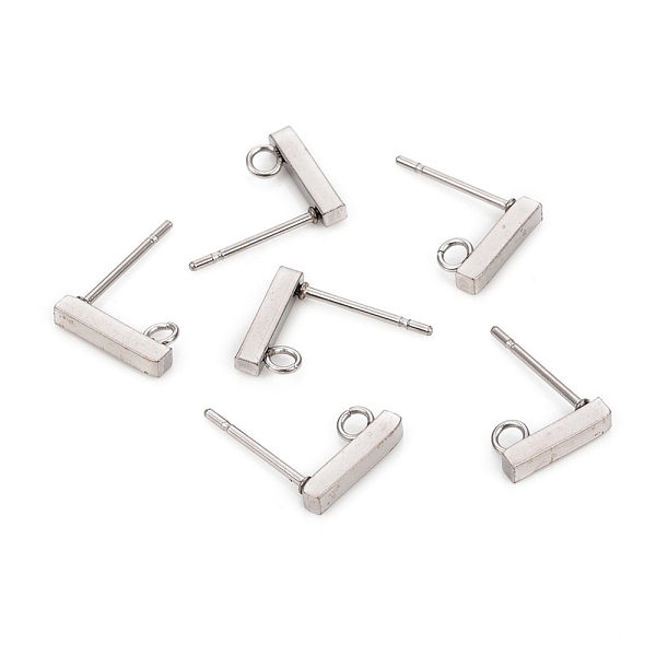 PandaHall 304 Stainless Steel Stud Earring Findings, with Loops, Rectangle, Stainless Steel Color, 10x2x2mm, Hole: 1.8mm, Pin: 0.7mm 304...
PandaHall 304 Stainless Steel Stud Earring Findings, with Loops, Rectangle, Stainless Steel Color, 10x2x2mm, Hole: 1.8mm, Pin: 0.7mm 304...