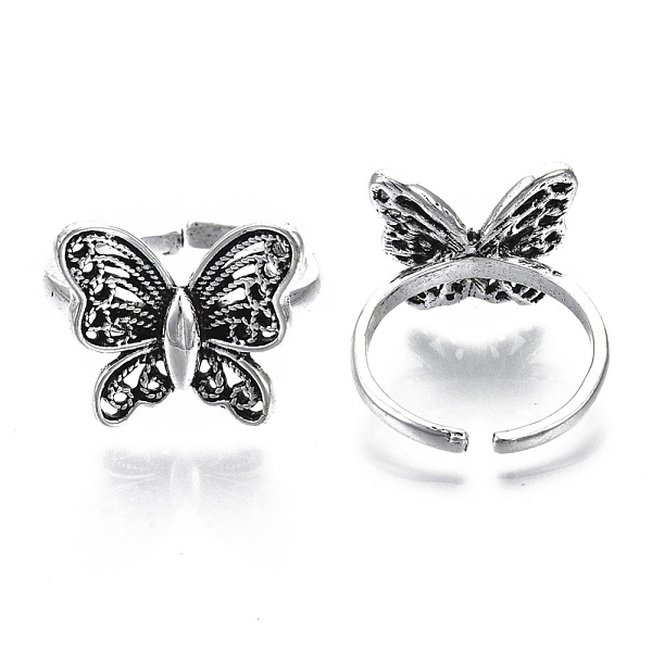 PandaHall Zinc Alloy Cuff Finger Rings, Open Rings, Cadmium Free & Lead Free, Butterfly, Antique Silver, Size 10, Inner Diameter: 20mm Alloy
PandaHall Zinc Alloy Cuff Finger Rings, Open Rings, Cadmium Free & Lead Free, Butterfly, Antique Silver, Size 10, Inner Diameter: 20mm Alloy