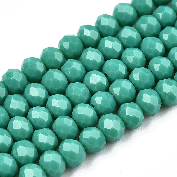 PandaHall Opaque Solid Color Glass Beads Strands, Faceted, Rondelle, Light Sea Green, 4x3mm, Hole: 0.4mm, about 113~115pcs/strand, 41~42cm...
PandaHall Opaque Solid Color Glass Beads Strands, Faceted, Rondelle, Light Sea Green, 4x3mm, Hole: 0.4mm, about 113~115pcs/strand, 41~42cm...