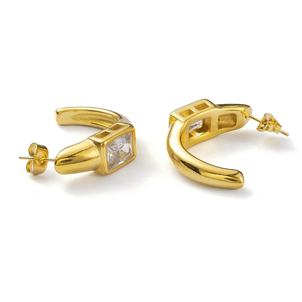 PandaHall Crystal Rhinestone Arch Stud Earrings, 304 Stainless Steel Jewelry for Women, Real 18K Gold Plated, 27x26x8mm, Pin: 0.6mm..., Clear
PandaHall Crystal Rhinestone Arch Stud Earrings, 304 Stainless Steel Jewelry for Women, Real 18K Gold Plated, 27x26x8mm, Pin: 0.6mm..., Clear
