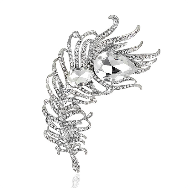PandaHall Rhinestone Feather Shape Lapel Pin, Silver Plated Alloy Brooch for Women, Crystal, 105x54mm Alloy+Rhinestone Clear
PandaHall Rhinestone Feather Shape Lapel Pin, Silver Plated Alloy Brooch for Women, Crystal, 105x54mm Alloy+Rhinestone Clear