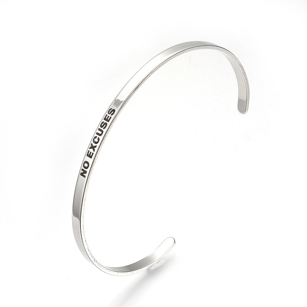 PandaHall 201 Stainless Steel Cuff Bangles, Stainless Steel Color, 2-1/2 inch(6.4cm)~2-3/4 inch(7cm) 201 Stainless Steel
PandaHall 201 Stainless Steel Cuff Bangles, Stainless Steel Color, 2-1/2 inch(6.4cm)~2-3/4 inch(7cm) 201 Stainless Steel