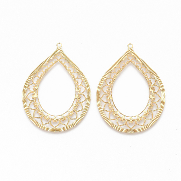 PandaHall 304 Stainless Steel Filigree Pendants, Textured, teardrop, with Lace, Golden, 46x33.5x0.5mm, Hole: 1.5mm 304 Stainless Steel...
PandaHall 304 Stainless Steel Filigree Pendants, Textured, teardrop, with Lace, Golden, 46x33.5x0.5mm, Hole: 1.5mm 304 Stainless Steel...