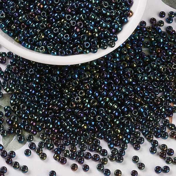 PandaHall MIYUKI Round Rocailles Beads, Japanese Seed Beads, 8/0, (RR452) Metallic Dark Blue Iris, 3mm, Hole: 1mm, about 422~455pcs/10g...
PandaHall MIYUKI Round Rocailles Beads, Japanese Seed Beads, 8/0, (RR452) Metallic Dark Blue Iris, 3mm, Hole: 1mm, about 422~455pcs/10g...
