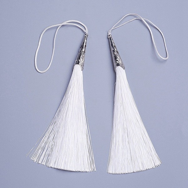PandaHall Polyester Tassel Big Pendant Decorations, with Alloy Finding, Platinum, White, 205~215x20~25mm Polyester White
PandaHall Polyester Tassel Big Pendant Decorations, with Alloy Finding, Platinum, White, 205~215x20~25mm Polyester White