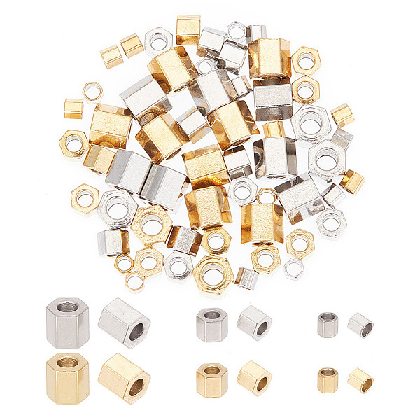 PandaHall GOMAKERER 60Pcs 6 Styles 304 Stainless Steel Spacer Beads, Hexagon, Golden & Stainless Steel Color, 2.1~4.5x2.1~4.5x24mm, Hole...
PandaHall GOMAKERER 60Pcs 6 Styles 304 Stainless Steel Spacer Beads, Hexagon, Golden & Stainless Steel Color, 2.1~4.5x2.1~4.5x24mm, Hole...
