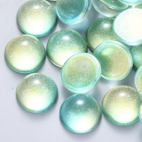 PandaHall Transparent Spray Painted Glass Cabochons, with Glitter Powder, Half Round/Dome, Aquamarine, 14x7mm Glass Half Round Green
PandaHall Transparent Spray Painted Glass Cabochons, with Glitter Powder, Half Round/Dome, Aquamarine, 14x7mm Glass Half Round Green