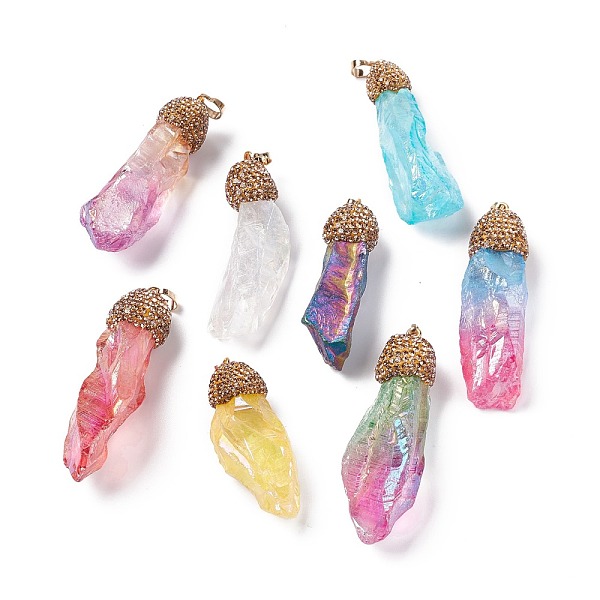 PandaHall Electroplated Natural Quartz Crystal & Light Colorado Topaz Rhinestone Big Pendants, Nuggets Charms, with Golden Plated Brass..., Multicolor
PandaHall Electroplated Natural Quartz Crystal & Light Colorado Topaz Rhinestone Big Pendants, Nuggets Charms, with Golden Plated Brass..., Multicolor