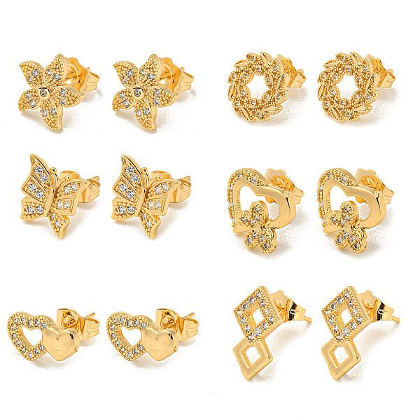 PandaHall Light Gold Brass Micro Pave Cubic Zirconia Stud Earrings for Women, Mixed Shapes, 11~15.5x10~14mm Brass Mixed Shapes
PandaHall Light Gold Brass Micro Pave Cubic Zirconia Stud Earrings for Women, Mixed Shapes, 11~15.5x10~14mm Brass Mixed Shapes
