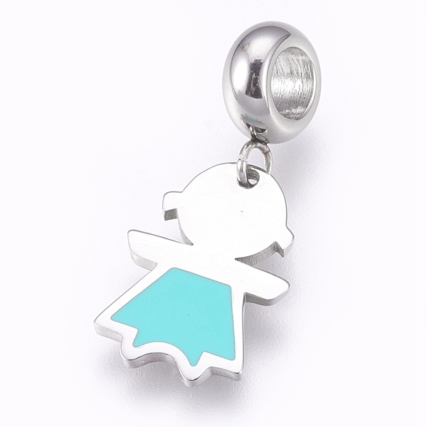 PandaHall 304 Stainless Steel European Dangle Charms, Large Hole Pendants, with Enamel, Girl, Cyan, 26mm, Hole: 4mm, Pendant: 16x11x1mm 304...
PandaHall 304 Stainless Steel European Dangle Charms, Large Hole Pendants, with Enamel, Girl, Cyan, 26mm, Hole: 4mm, Pendant: 16x11x1mm 304...