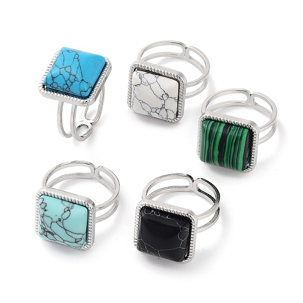 PandaHall 304 Stainless Steel Ring, Adjustable Mixed Stone Rings, Square, 15x15mm, Inner Diameter: Adjustable Mixed Stone Square
PandaHall 304 Stainless Steel Ring, Adjustable Mixed Stone Rings, Square, 15x15mm, Inner Diameter: Adjustable Mixed Stone Square