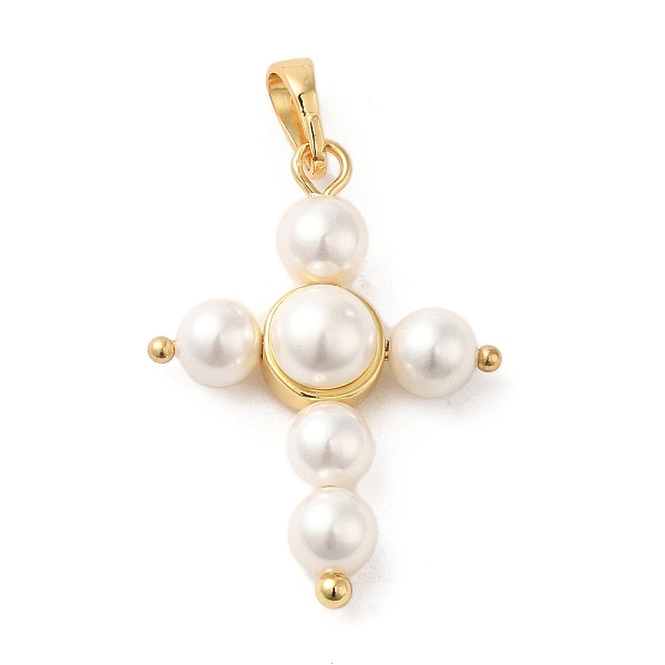 PandaHall Rack Plating Brass & Acrylic Pearl Pendants, Long-Lasting Plated, Cadmium Free & Lead Free, Cross Charms, Real 18K Gold Plated..., White
PandaHall Rack Plating Brass & Acrylic Pearl Pendants, Long-Lasting Plated, Cadmium Free & Lead Free, Cross Charms, Real 18K Gold Plated..., White