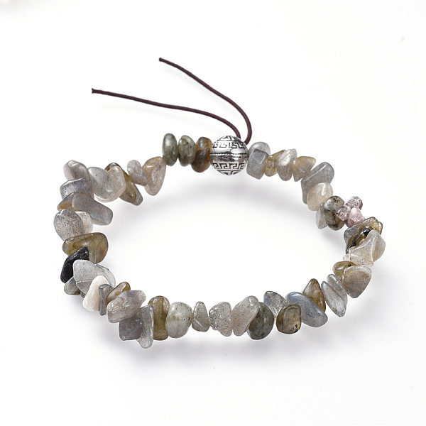 PandaHall Chip Natural Labradorite Stretch Bracelets, with Alloy Round Beads, Antique Silver, 1-7/8 inch(4.9cm) Labradorite
PandaHall Chip Natural Labradorite Stretch Bracelets, with Alloy Round Beads, Antique Silver, 1-7/8 inch(4.9cm) Labradorite