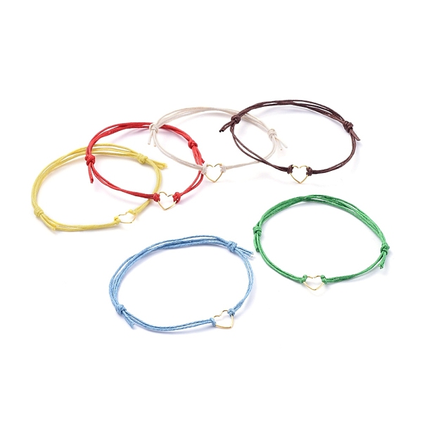 PandaHall Adjustable Waxed Cotton Cord Bracelets, with 304 Stainless Steel Heart Jump Ring, Mixed Color, 1-5/8 inch~3-1/2 inch(4~9cm) Waxed..., Multicolor
PandaHall Adjustable Waxed Cotton Cord Bracelets, with 304 Stainless Steel Heart Jump Ring, Mixed Color, 1-5/8 inch~3-1/2 inch(4~9cm) Waxed..., Multicolor