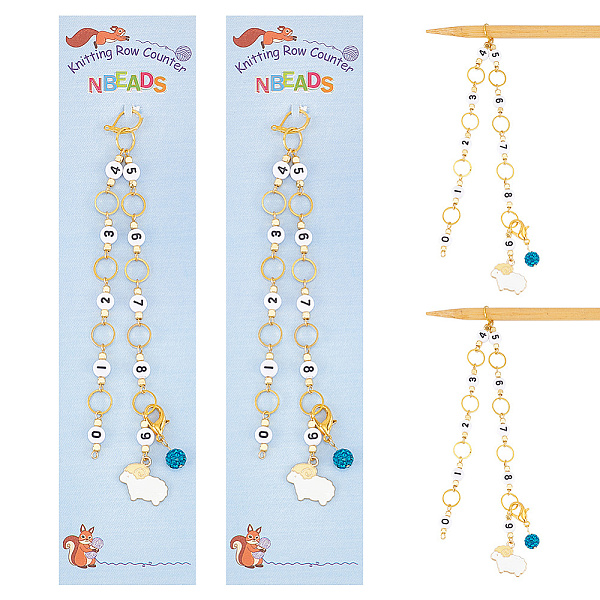 PandaHall Acrylic Beaded Knitting Row Counter Chains, Alloy Enamel & Polymer Clay Rhinestone Locking Stitch Marker, Flat Round with Number &..., White
PandaHall Acrylic Beaded Knitting Row Counter Chains, Alloy Enamel & Polymer Clay Rhinestone Locking Stitch Marker, Flat Round with Number &..., White