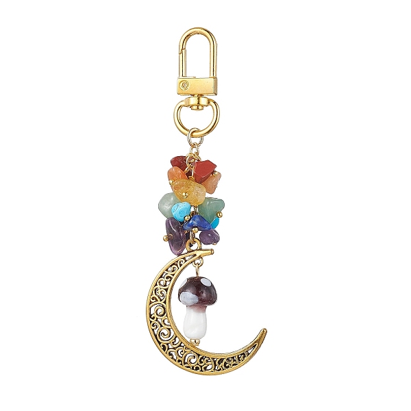 PandaHall Alloy Hollow Moon & Lampwork Mushroom Pendant Decorations, Natural & Synthetic Mixed Stone Chip and Swivel Clasps Charm, Rosy...
PandaHall Alloy Hollow Moon & Lampwork Mushroom Pendant Decorations, Natural & Synthetic Mixed Stone Chip and Swivel Clasps Charm, Rosy...