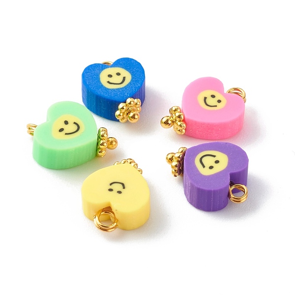 PandaHall Handmade Polymer Clay Charms Pendant, with Golden Iron Eye Pin and Brass Beads, Heart with Smiling Face, Mixed Color, 13x9.5x4.5mm..., Multicolor
PandaHall Handmade Polymer Clay Charms Pendant, with Golden Iron Eye Pin and Brass Beads, Heart with Smiling Face, Mixed Color, 13x9.5x4.5mm..., Multicolor