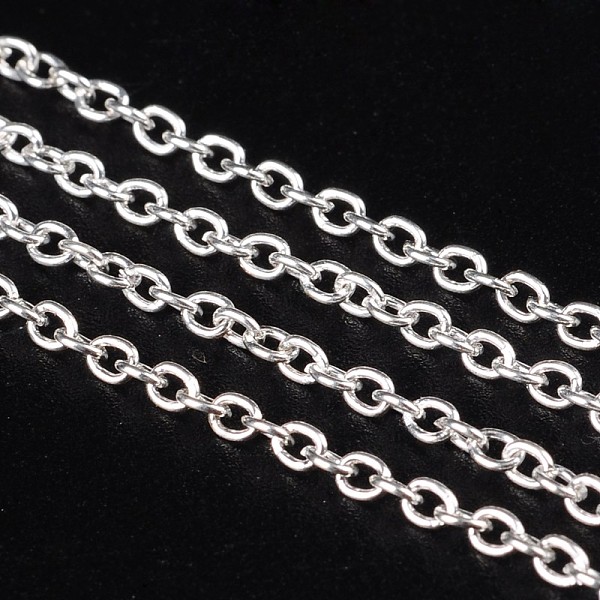 PandaHall Iron Cable Chains, Unwelded, with Spool, Oval, Silver Color Plated, 2x2x0.5mm, about 328.08 Feet(100m)/roll Iron
PandaHall Iron Cable Chains, Unwelded, with Spool, Oval, Silver Color Plated, 2x2x0.5mm, about 328.08 Feet(100m)/roll Iron