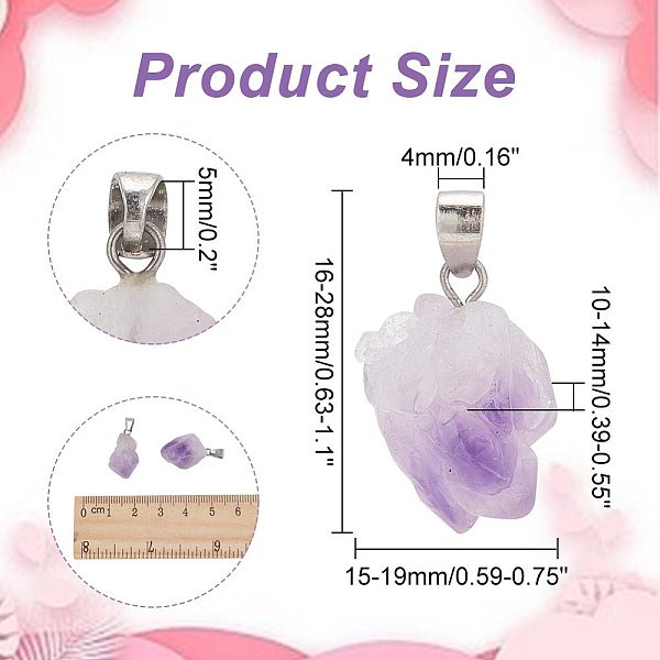 PandaHall ARRICRAFT 30Pcs Raw Rough Natural Amethyst Pendants, Nuggets Charms, with Platinum Tone Iron Snap On Bails, 16~28x15~19x10~14mm...
PandaHall ARRICRAFT 30Pcs Raw Rough Natural Amethyst Pendants, Nuggets Charms, with Platinum Tone Iron Snap On Bails, 16~28x15~19x10~14mm...