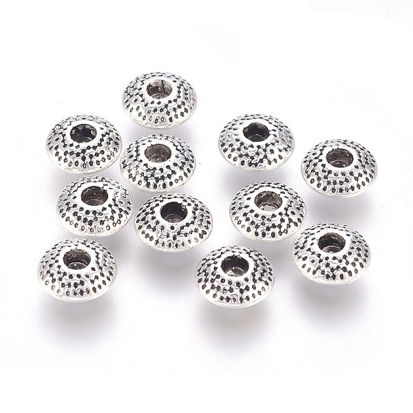 PandaHall Tibetan Style Alloy Beads, Lead Free & Cadmium Free, Rondelle, Antique Silver, 8x8x3.5mm, Hole: 2mm Alloy Rondelle
PandaHall Tibetan Style Alloy Beads, Lead Free & Cadmium Free, Rondelle, Antique Silver, 8x8x3.5mm, Hole: 2mm Alloy Rondelle