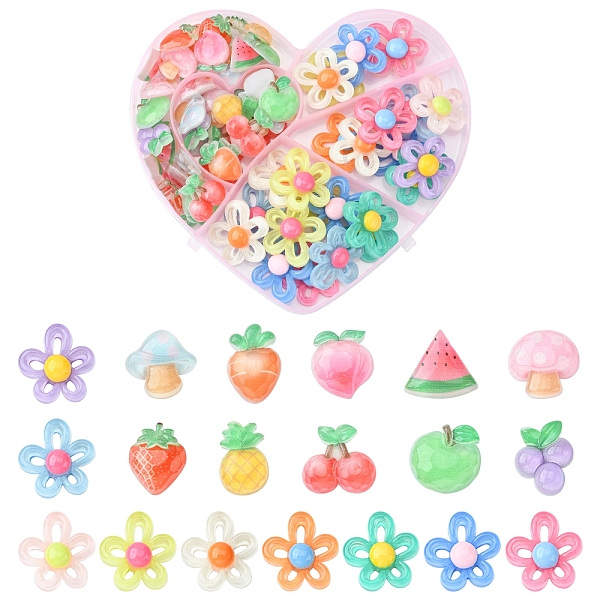 PandaHall 80Pcs 2 Styles Transparent Resin Cabochons Sets, Flower & Fruit, Mixed Shapes, Mixed Color, 17.5~30x15.5~29x6~7.8mm, 40pcs/style..., Multicolor
PandaHall 80Pcs 2 Styles Transparent Resin Cabochons Sets, Flower & Fruit, Mixed Shapes, Mixed Color, 17.5~30x15.5~29x6~7.8mm, 40pcs/style..., Multicolor