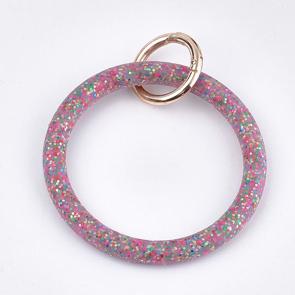 PandaHall Silicone Bangle Keychains, with Alloy Spring Gate Rings and Glitter Powder, Light Gold, Pale Violet Red, 116mm Alloy Ring Pink
PandaHall Silicone Bangle Keychains, with Alloy Spring Gate Rings and Glitter Powder, Light Gold, Pale Violet Red, 116mm Alloy Ring Pink