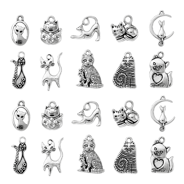 PandaHall 100Pcs 10 Styles Tibetan Style Alloy Kitten Pendants, Cadmium Free & Lead Free, Cat Shape, Antique Silver, 13~23x9~17x1~4mm, Hole...
PandaHall 100Pcs 10 Styles Tibetan Style Alloy Kitten Pendants, Cadmium Free & Lead Free, Cat Shape, Antique Silver, 13~23x9~17x1~4mm, Hole...