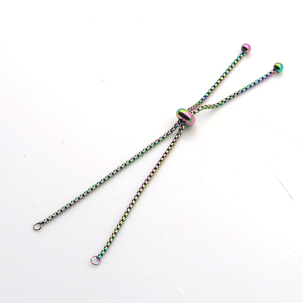 PandaHall Adjustable Ion Plating(IP) 201 Stainless Steel Slider Bracelets Making, Box Chain Bolo Bracelets Making, Rainbow Color, Single...
PandaHall Adjustable Ion Plating(IP) 201 Stainless Steel Slider Bracelets Making, Box Chain Bolo Bracelets Making, Rainbow Color, Single...