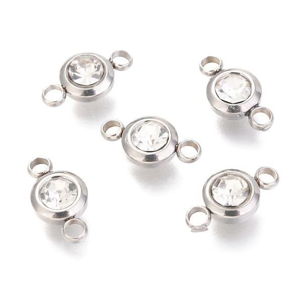 PandaHall 304 Stainless Steel Rhinestone Links Connectors, Flat Round, Stainless Steel Color, Crystal, 12x6.5x4mm, Hole: 2mm 304 Stainless..., Clear
PandaHall 304 Stainless Steel Rhinestone Links Connectors, Flat Round, Stainless Steel Color, Crystal, 12x6.5x4mm, Hole: 2mm 304 Stainless..., Clear