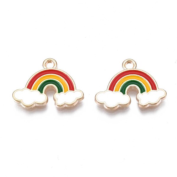 PandaHall Alloy Enamel Pendants, Cadmium Free & Nickel Free & Lead Free, Light Gold, Rainbow & Cloud, Colorful, 14.5x19x1.5mm, Hole: 1.6mm...
PandaHall Alloy Enamel Pendants, Cadmium Free & Nickel Free & Lead Free, Light Gold, Rainbow & Cloud, Colorful, 14.5x19x1.5mm, Hole: 1.6mm...