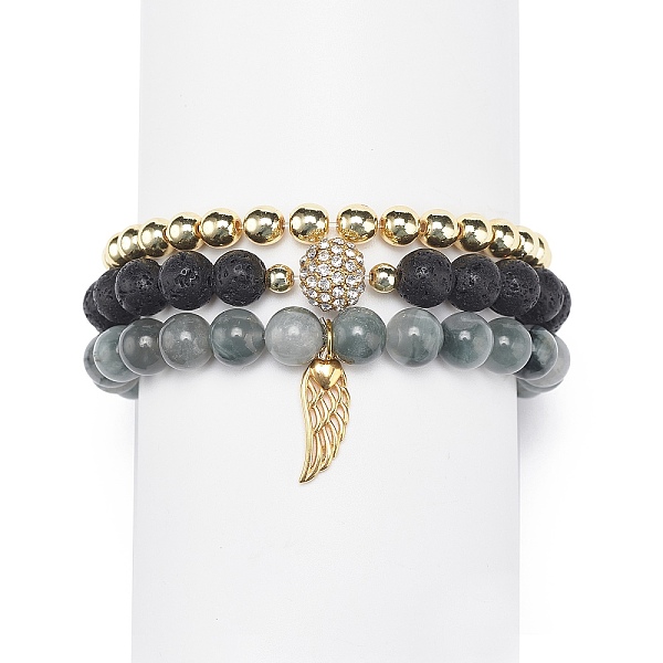 PandaHall 3Pcs 3 Style Natural & Synthetic Mixed Gemstone Round Beaded Stretch Bracelets Set, Golden 316 Surgical Stainless Steel Wing...
PandaHall 3Pcs 3 Style Natural & Synthetic Mixed Gemstone Round Beaded Stretch Bracelets Set, Golden 316 Surgical Stainless Steel Wing...