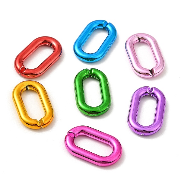 PandaHall UV Plated Acrylic Linking Rings, Quick Link Connectors, Oval, Mixed Color, 27x16.5x4mm, Inner Diameter: 18x7.5mm Acrylic Oval
PandaHall UV Plated Acrylic Linking Rings, Quick Link Connectors, Oval, Mixed Color, 27x16.5x4mm, Inner Diameter: 18x7.5mm Acrylic Oval