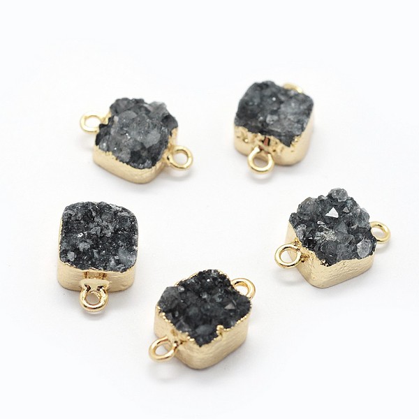 PandaHall Natural Druzy Quartz Links connectors, with Brass Findings, Square, Golden, Black, 14~18x9~10x6~8mm, Hole: 2mm Quartz Square Black
PandaHall Natural Druzy Quartz Links connectors, with Brass Findings, Square, Golden, Black, 14~18x9~10x6~8mm, Hole: 2mm Quartz Square Black