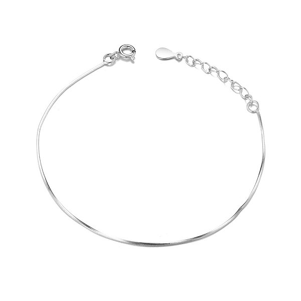 PandaHall SHEGRACE Simple Elegant Rhodium Plated 925 Sterling Silver Bracelet, Snake Chain Bracelet, Platinum, 160x0.8mm Sterling Silver
PandaHall SHEGRACE Simple Elegant Rhodium Plated 925 Sterling Silver Bracelet, Snake Chain Bracelet, Platinum, 160x0.8mm Sterling Silver