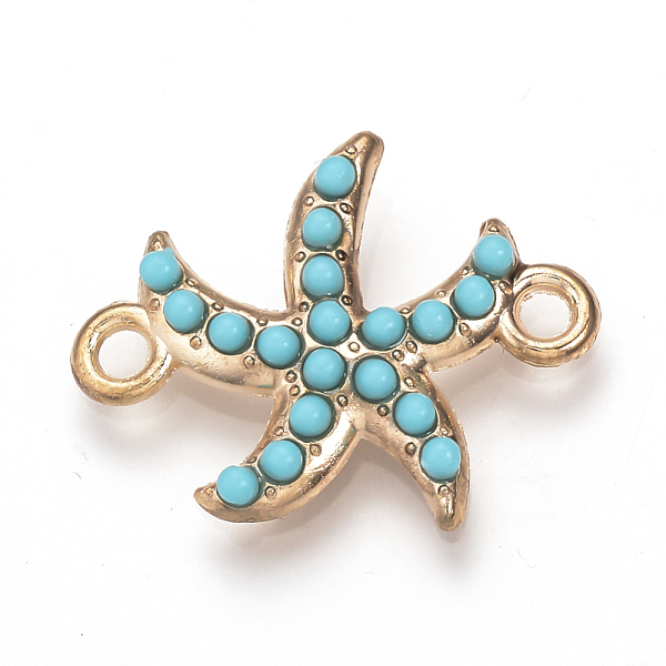 PandaHall Alloy Links connectors, with Resin, Starfish/Sea Stars, Turquoise, Light Gold, 24x19x4mm, Hole: 2mm Alloy+Resin Starfish Green
PandaHall Alloy Links connectors, with Resin, Starfish/Sea Stars, Turquoise, Light Gold, 24x19x4mm, Hole: 2mm Alloy+Resin Starfish Green