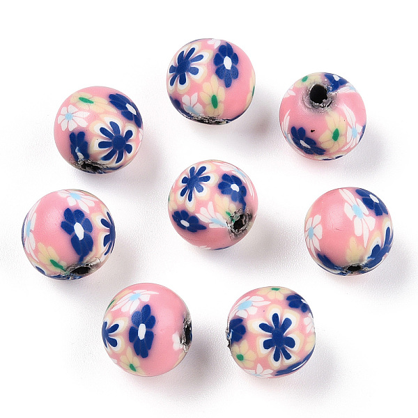 PandaHall Handmade Polymer Clay Beads, Round with Flower Pattern, Pink, 10mm, Hole: 1.5~2mm Polymer Clay Flower Pink
PandaHall Handmade Polymer Clay Beads, Round with Flower Pattern, Pink, 10mm, Hole: 1.5~2mm Polymer Clay Flower Pink