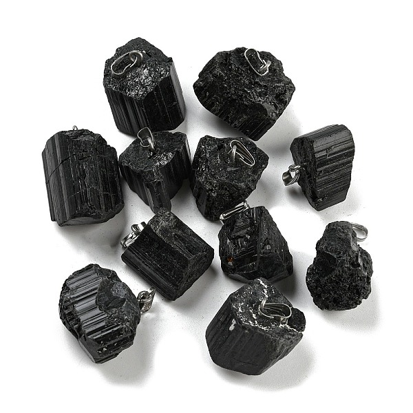 PandaHall Natural Black Tourmaline Pendants, Nuggets Charms with Stainless Steel Color Plated 201 Stainless Steel Snap on Bails...
PandaHall Natural Black Tourmaline Pendants, Nuggets Charms with Stainless Steel Color Plated 201 Stainless Steel Snap on Bails...