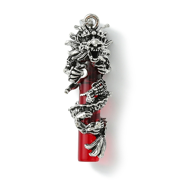 PandaHall Tibetan Style Alloy & Glass Big Pendants, Cadmium Free & Lead Free, Dragon & Column, Antique Silver, Red, 54x19x20mm, Hole: 5x8mm...
PandaHall Tibetan Style Alloy & Glass Big Pendants, Cadmium Free & Lead Free, Dragon & Column, Antique Silver, Red, 54x19x20mm, Hole: 5x8mm...