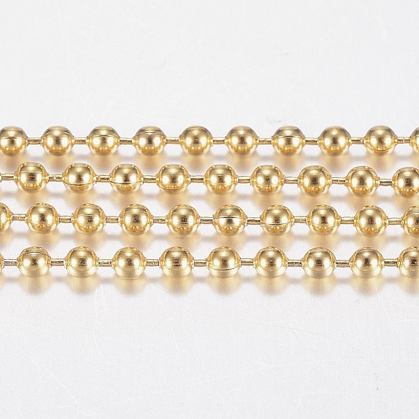 PandaHall Handmade Ion Plating(IP) 304 Stainless Steel Ball Chains, with Spool, Golden, 2mm, about 10m/roll(10.936yards/roll) 304 Stainless...
PandaHall Handmade Ion Plating(IP) 304 Stainless Steel Ball Chains, with Spool, Golden, 2mm, about 10m/roll(10.936yards/roll) 304 Stainless...