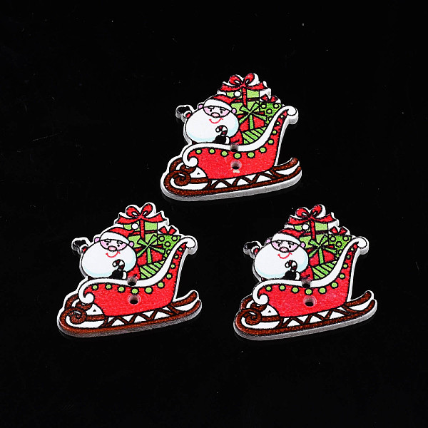 PandaHall Christmas 2-Hole Spray Painted Maple Wooden Buttons, Single-Sided Printed, Sleigh with Santa Claus, Red, 27x30x2mm, Hole: 1.8mm...
PandaHall Christmas 2-Hole Spray Painted Maple Wooden Buttons, Single-Sided Printed, Sleigh with Santa Claus, Red, 27x30x2mm, Hole: 1.8mm...