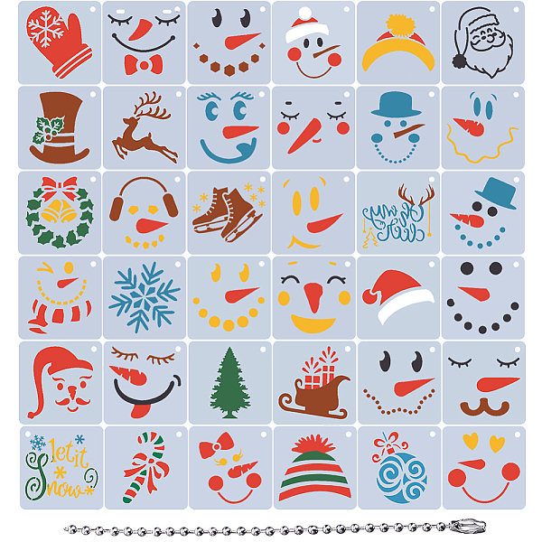 PandaHall 36Pcs 36 Styles Christmas PET Plastic Hollow Out Drawing Painting Stencils Templates, Square, 76x76x0.2mm, Hole: 5mm, 1pc/style..., White
PandaHall 36Pcs 36 Styles Christmas PET Plastic Hollow Out Drawing Painting Stencils Templates, Square, 76x76x0.2mm, Hole: 5mm, 1pc/style..., White