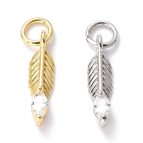 PandaHall Brass Micro Pave Clear Cubic Zirconia Pendants, Feather, Mixed Color, 15x4x3mm, Hole: 3.6mm, Jump Ring: 5x0.7mm, Hole: 3.6mm...
PandaHall Brass Micro Pave Clear Cubic Zirconia Pendants, Feather, Mixed Color, 15x4x3mm, Hole: 3.6mm, Jump Ring: 5x0.7mm, Hole: 3.6mm...