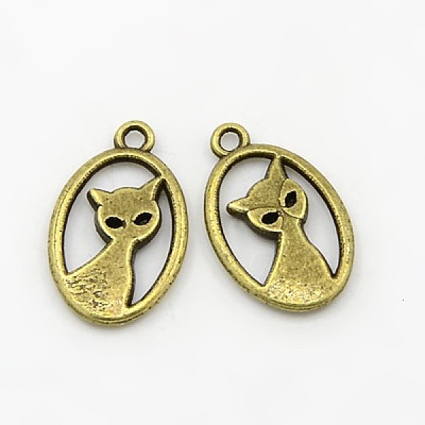 PandaHall Tibetan Style Alloy Kitten Pendants, Cadmium Free & Nickel Free & Lead Free, Oval with Cat Shape, Antique Bronze, about 15mm long...
PandaHall Tibetan Style Alloy Kitten Pendants, Cadmium Free & Nickel Free & Lead Free, Oval with Cat Shape, Antique Bronze, about 15mm long...