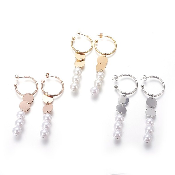 PandaHall 304 Stainless Steel Dangle Stud Earrings, with Acrylic Pearl, Mixed Color, 83mm, Pin: 0.8mm 304 Stainless Steel
PandaHall 304 Stainless Steel Dangle Stud Earrings, with Acrylic Pearl, Mixed Color, 83mm, Pin: 0.8mm 304 Stainless Steel
